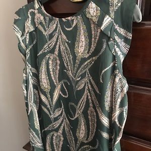 Blouse green paisley print